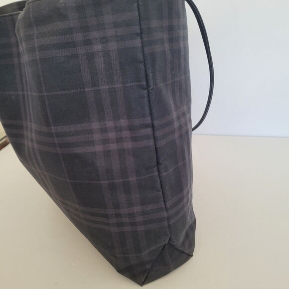 BURBERRY BLUE LABEL Tote Handbag Purse Bag Canvas Medium Nova Check Black Pink - Picture 7 of 13